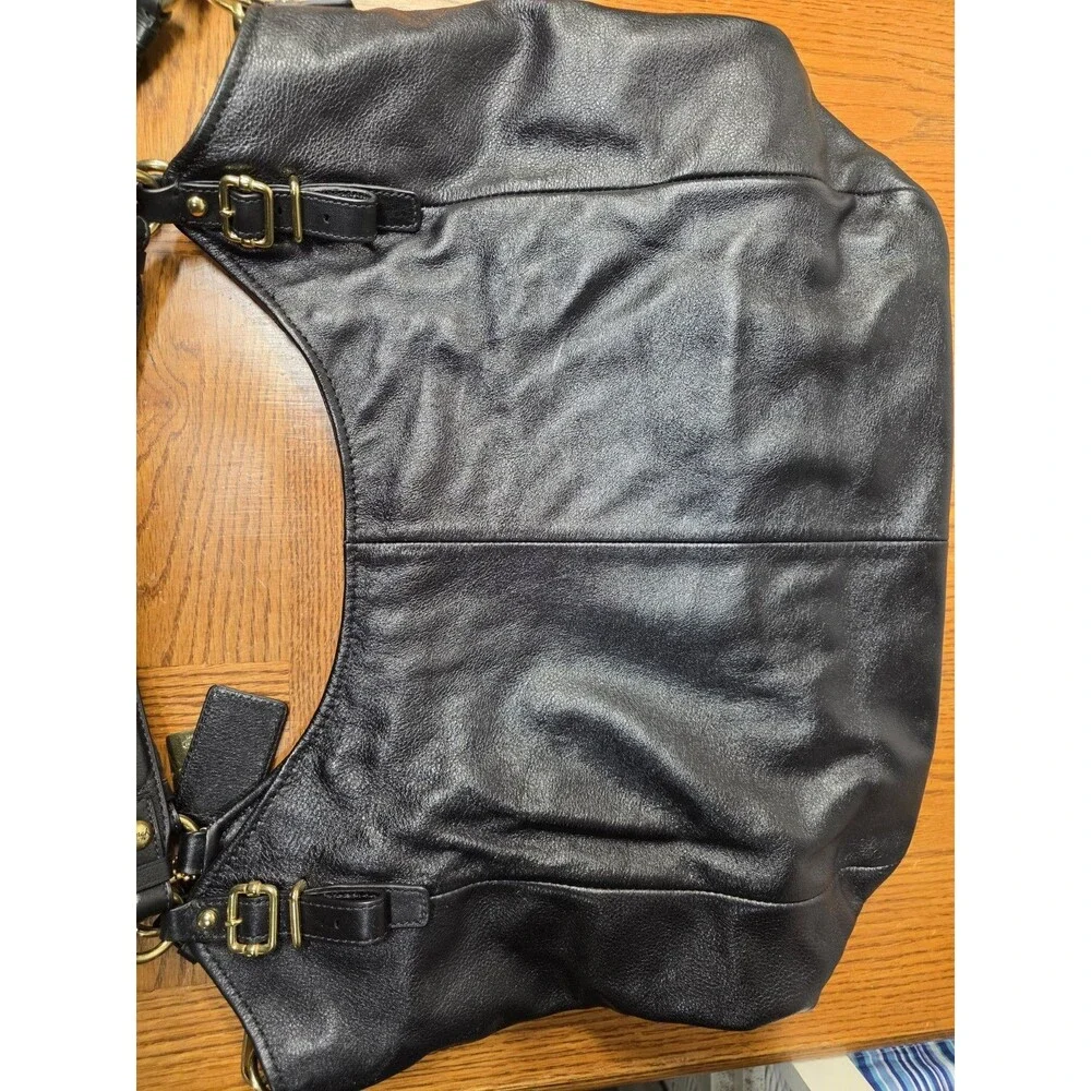 COACH Madison Maggie Leather Convertible Shoulder Bag Black EUC